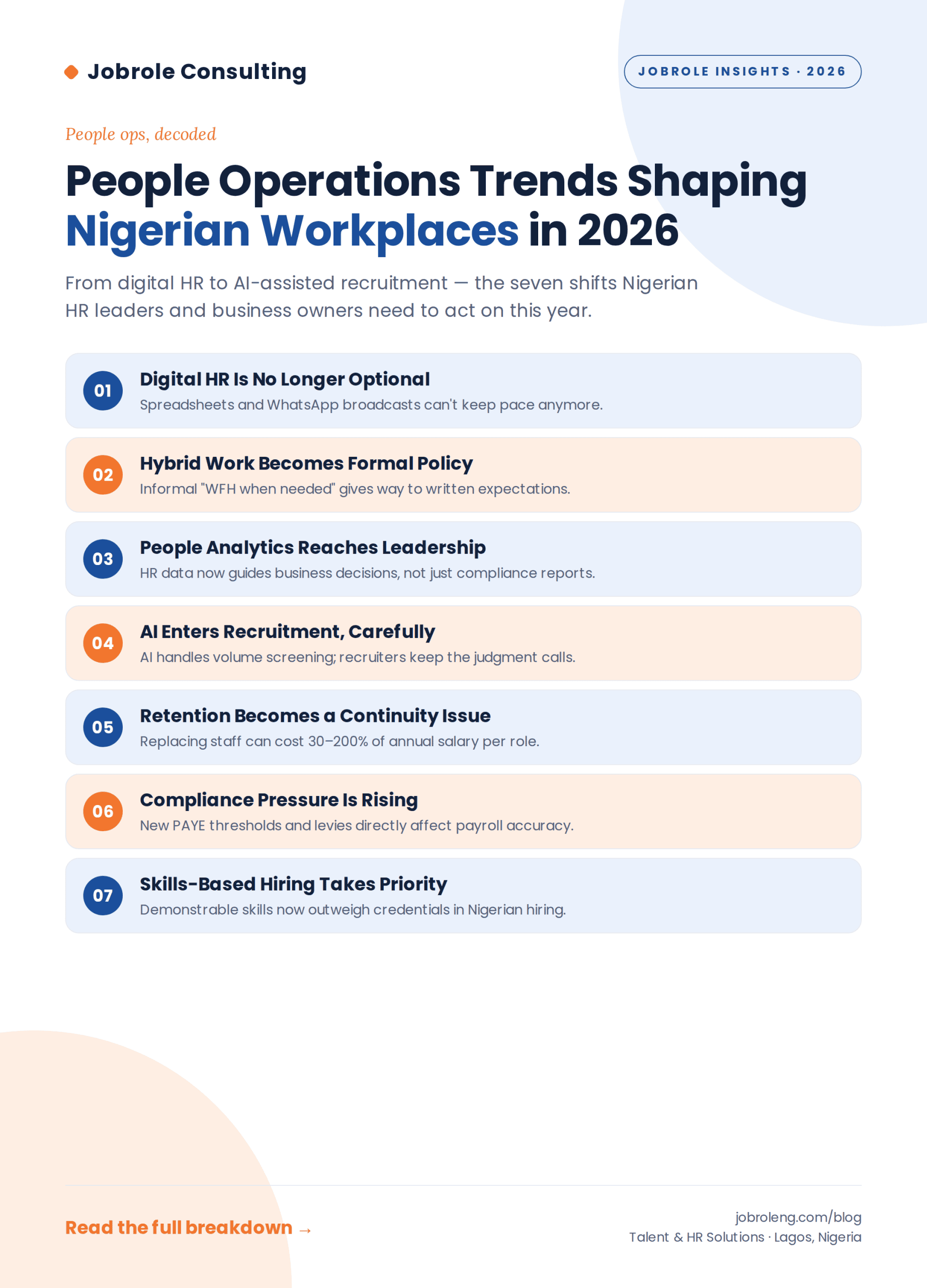 People Operation Trends shaping Nigeria workplaces in 2026